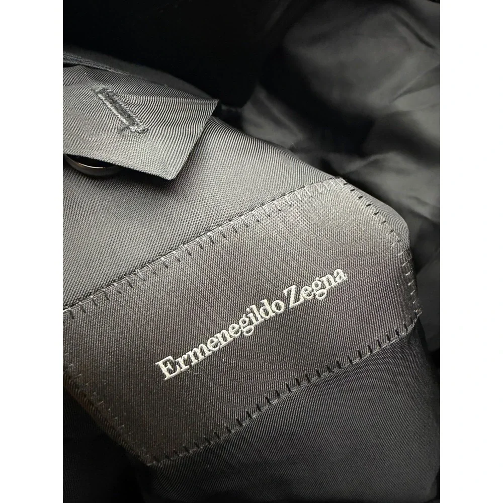 Ermenegildo Zegna Single-Breast Tailored Suit Blazer Jacket Black Mens Size 52R